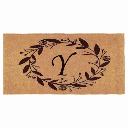 Monogram Door Mat, Coir, Black, Natural, 36 in W x 72 in L